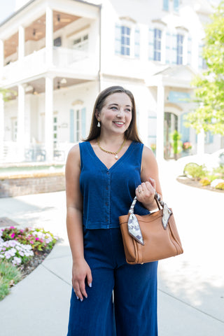 Z Supply Solace Jersey Denim Top - barndoorboutiquetn