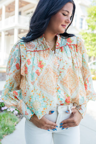 Wildflower Waltz Blouse - barndoorboutiquetn
