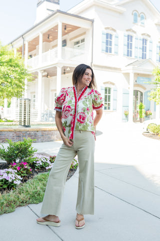 Bed of Roses Blouse - barndoorboutiquetn