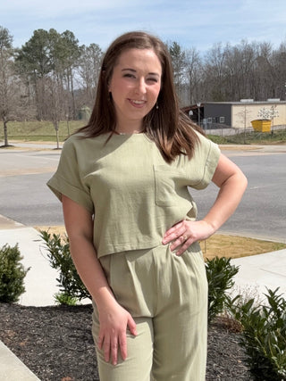 Parsley Linen Top - barndoorboutiquetn