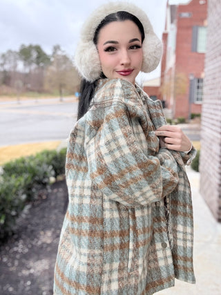 Cozy Plaid Shacket - barndoorboutiquetn