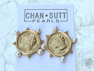 Pearl Coin Earrings - barndoorboutiquetn