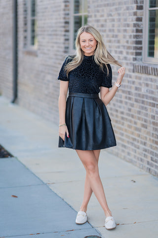 Selina Faux Leather Mini Dress - barndoorboutiquetn