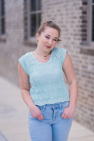 Silvermist Crochet Sweater - barndoorboutiquetn