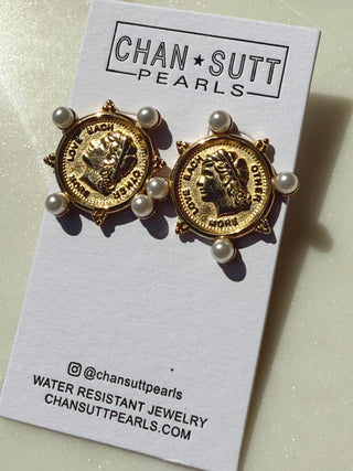 Pearl Coin Earrings - barndoorboutiquetn