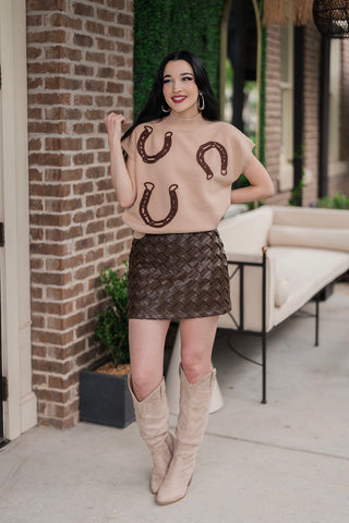 Gilded Horseshoe Sweater - barndoorboutiquetn