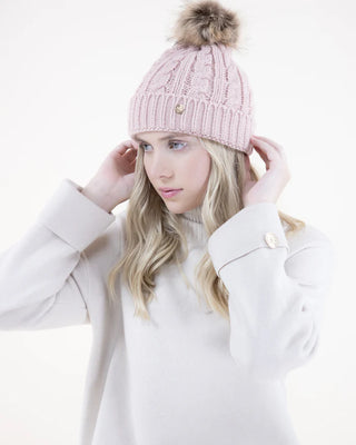 Cable Knitted Pom Pom Beanie - barndoorboutiquetn