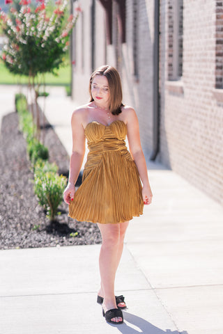 Deeply Glamorous Plisse Mini Dress - barndoorboutiquetn