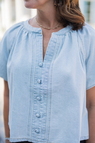Miss Washed Denim Top