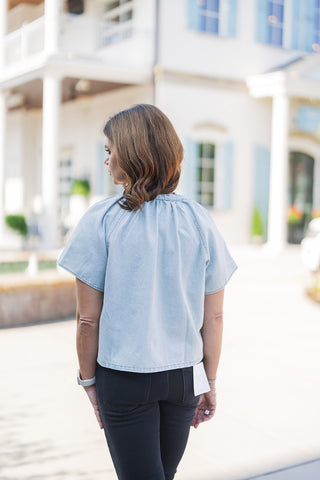 Miss Washed Denim Top