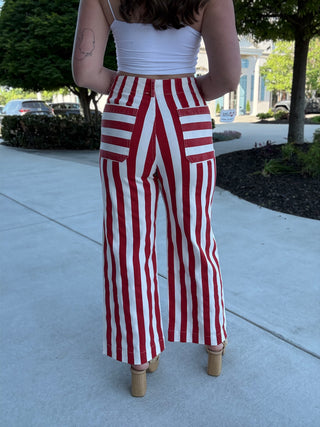 Cherry Cola Striped Pants - barndoorboutiquetn