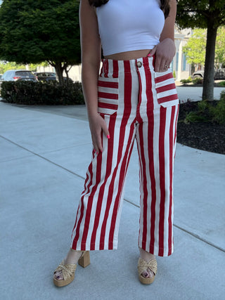 Cherry Cola Striped Pants - barndoorboutiquetn