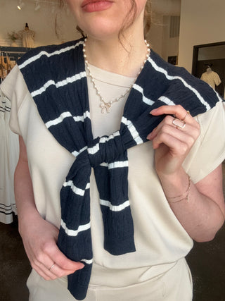 Coastal Striped Shawl - barndoorboutiquetn