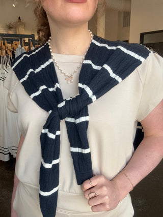 Coastal Striped Shawl - barndoorboutiquetn