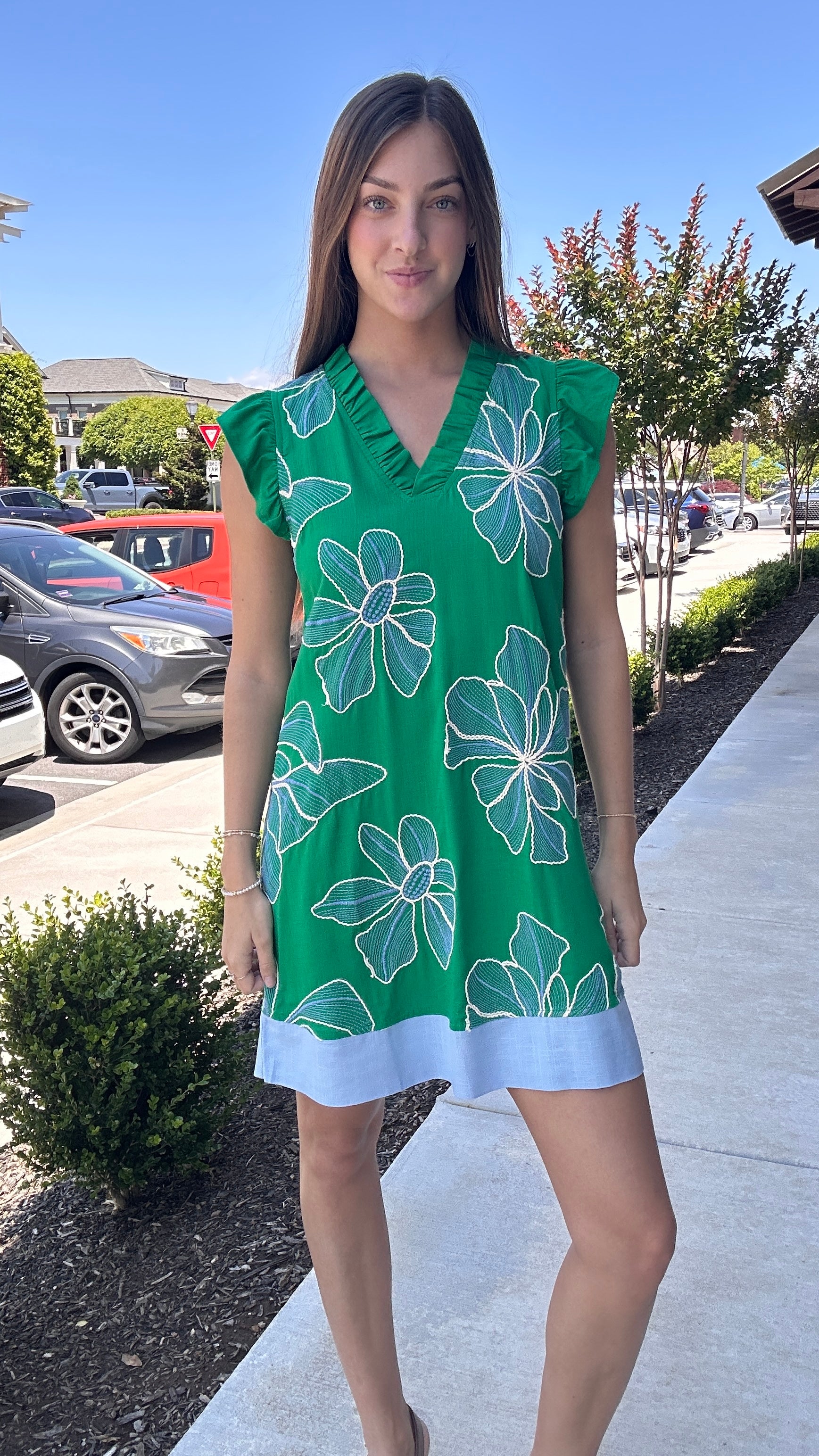 Island Fern Embroidered Dress S Island Fern Embroidered Dress S