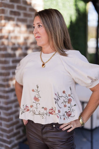Floral Whisper Top - barndoorboutiquetn