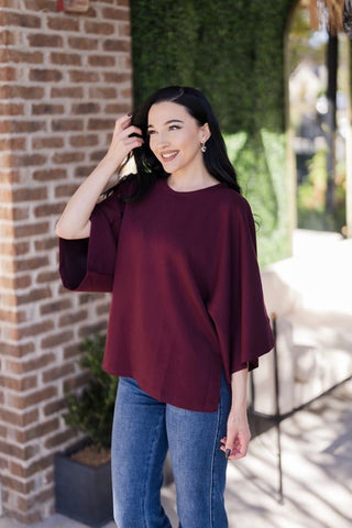 Bordeaux Dolman Top