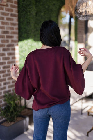 Bordeaux Dolman Top