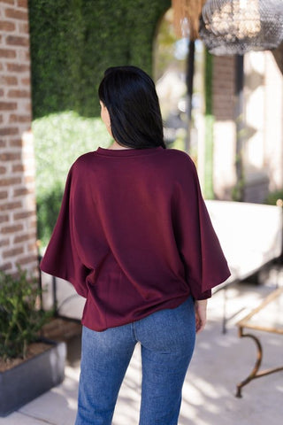 Bordeaux Dolman Top
