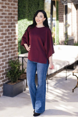Bordeaux Dolman Top