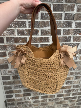 Mallory Ribbon Tote - barndoorboutiquetn