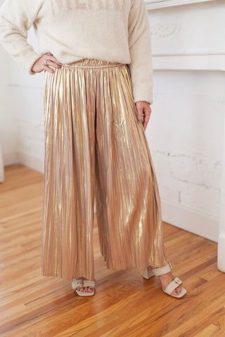 Gilded Pleat Culottes