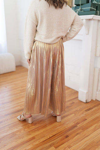 Gilded Pleat Culottes