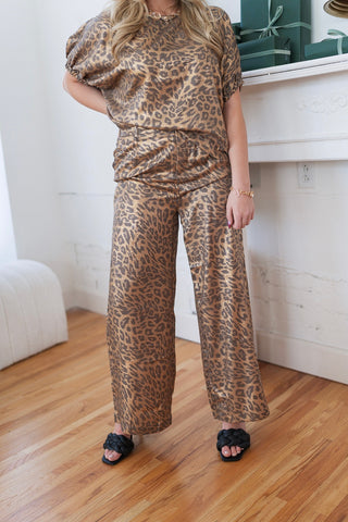 Metallic Leopard Pants