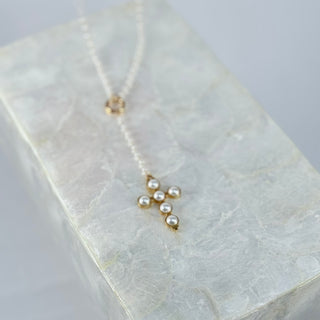Lariat Pearl Cross Necklace - barndoorboutiquetn
