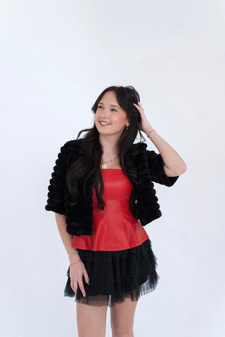 Luxe Faux Fur Crop Jacket