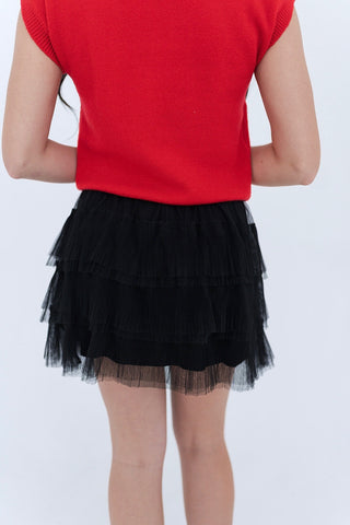 Tulle Ruffle Mini Skirt