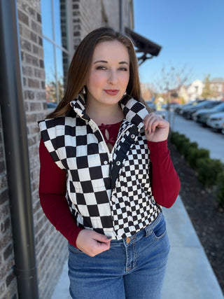 BF Checkmate Puffer Vest - barndoorboutiquetn