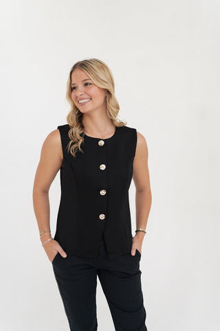 Vintage Charm Button Vest