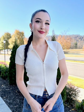 BF Ivory Tennis Knit Sweater - barndoorboutiquetn