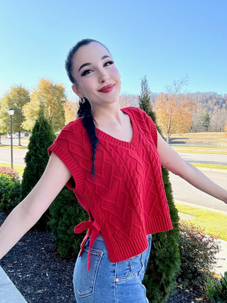 BF Holly Berry Sweater Vest - barndoorboutiquetn