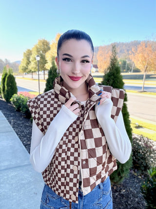 BF Checkmate Puffer Vest - barndoorboutiquetn