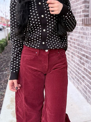 Risen Garnet Corduroy Pants - barndoorboutiquetn
