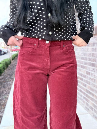 Risen Garnet Corduroy Pants - barndoorboutiquetn