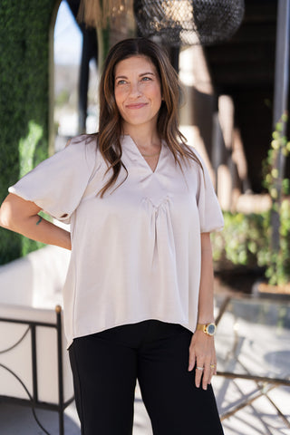 Shimmering Prosecco Blouse - barndoorboutiquetn