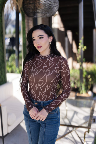 Western Whisper Mesh Top - barndoorboutiquetn