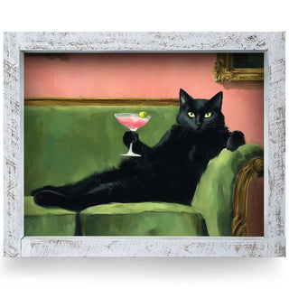 Martini & Meow Framed Art