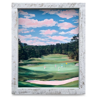 Pink Sky Fairway Framed Art
