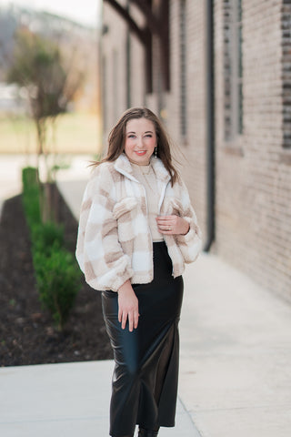 Snow Bunny Plaid Jacket - barndoorboutiquetn