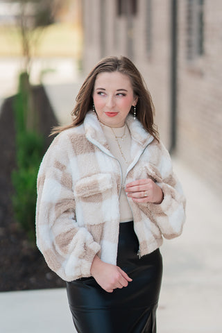 Snow Bunny Plaid Jacket - barndoorboutiquetn