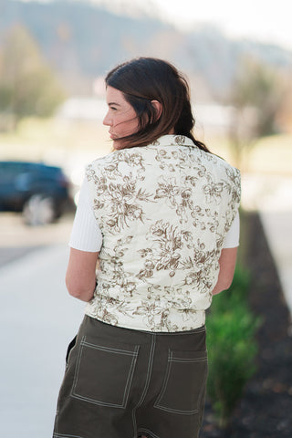 Marie Floral Quilted Vest - barndoorboutiquetn