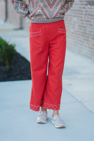 Holly Berry Wide Leg Pants - barndoorboutiquetn