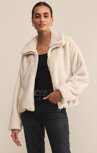Z Supply Amethyst Faux Fur Jacket - barndoorboutiquetn