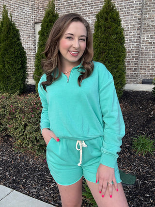 Seafoam Sunday Half-Zip - barndoorboutiquetn