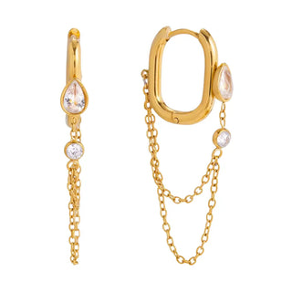 Motley Chain Huggie Hoops