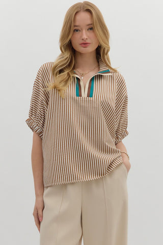 Juniper Stripe Blouse - barndoorboutiquetn